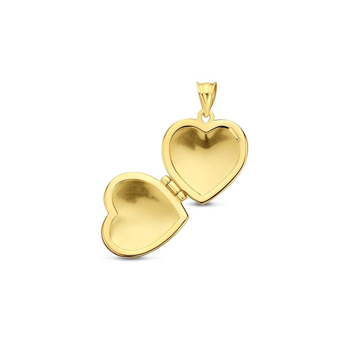 Médaillon en or jaune 14k en forme de cœur 15 mm