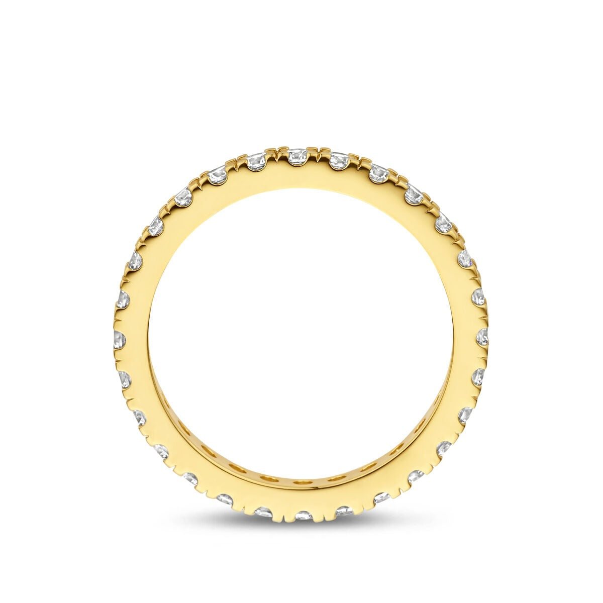 Bague en argent 925 plaqué or avec zircone 2.2 mm
