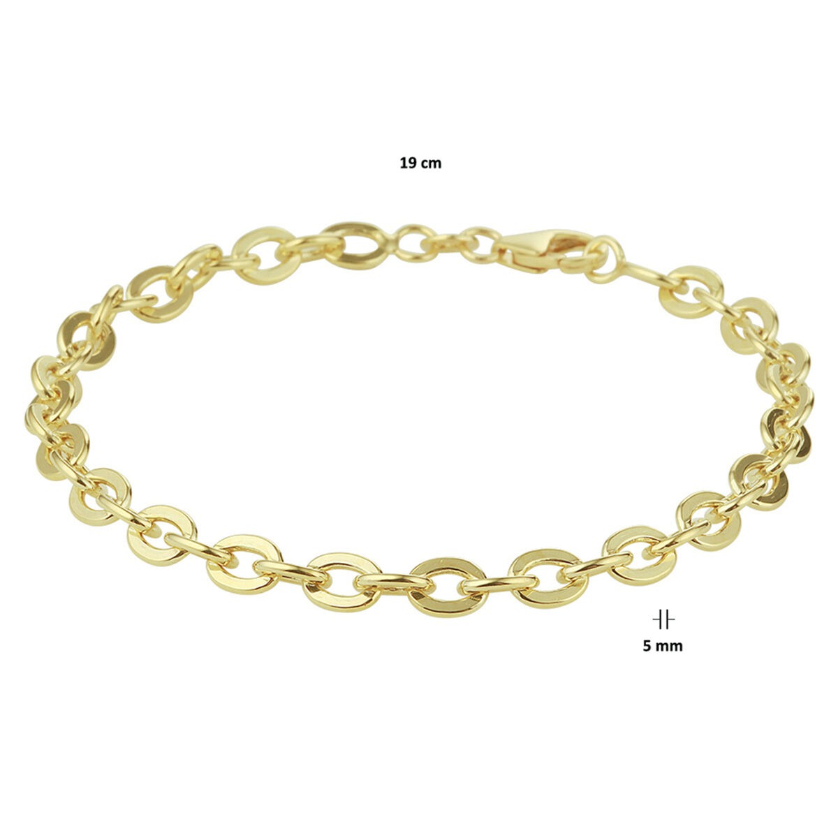 Bracelet ancre en or jaune 14k