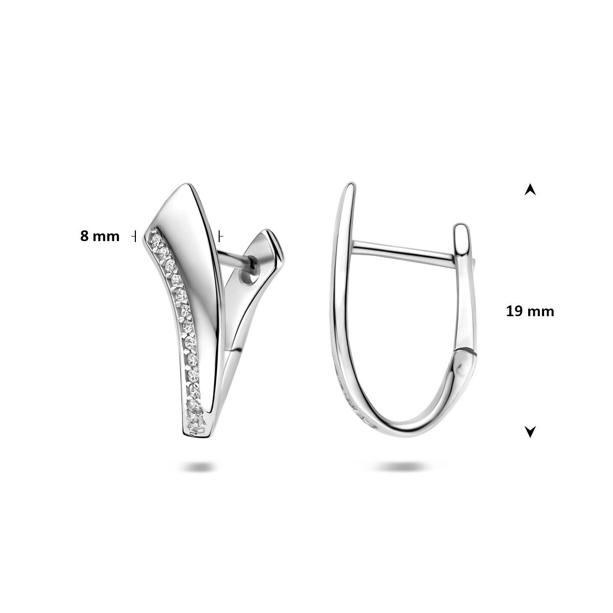 créoles zircone 19 mm argent rhodié