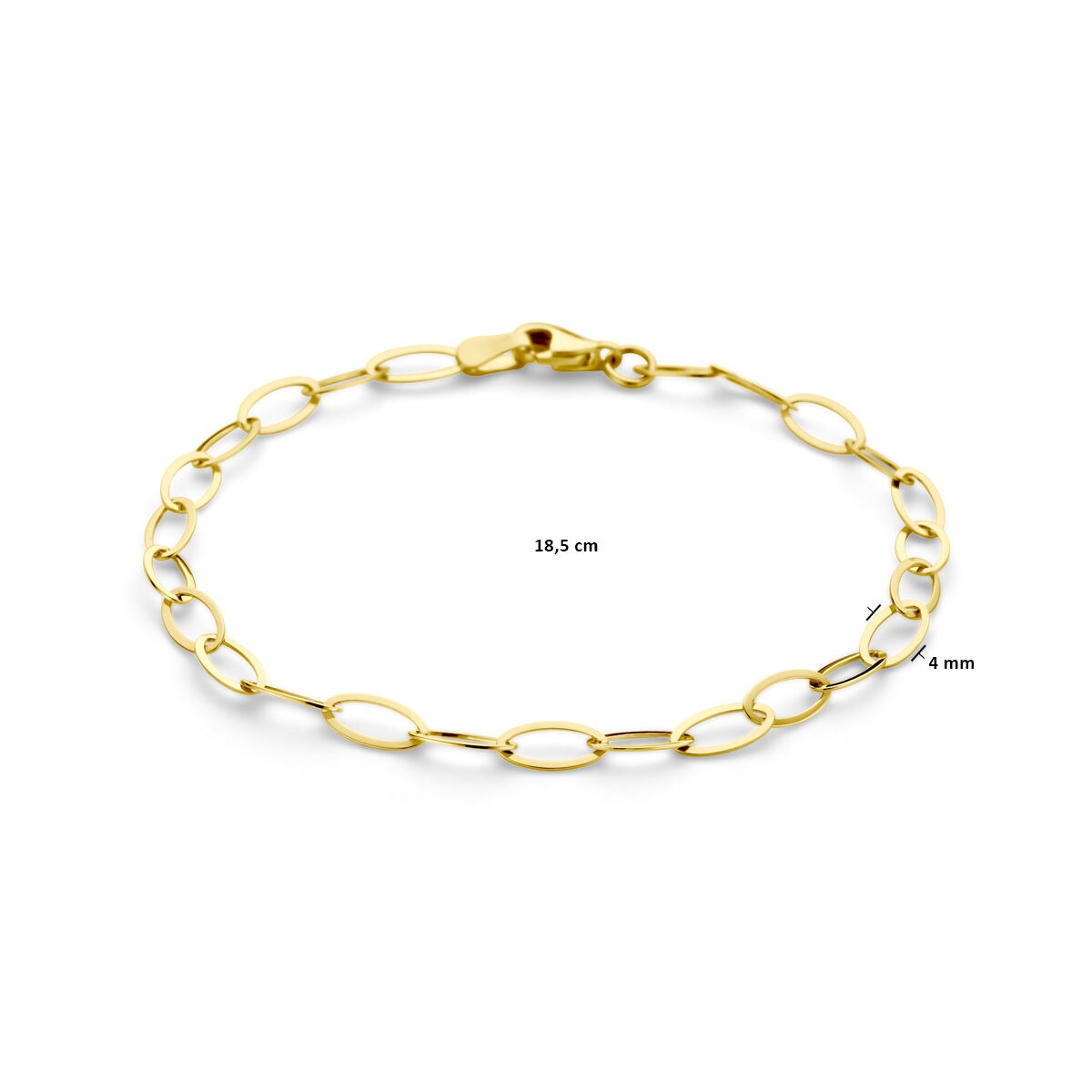 Bracelet en or jaune 9k avec fermoir mousqueton
