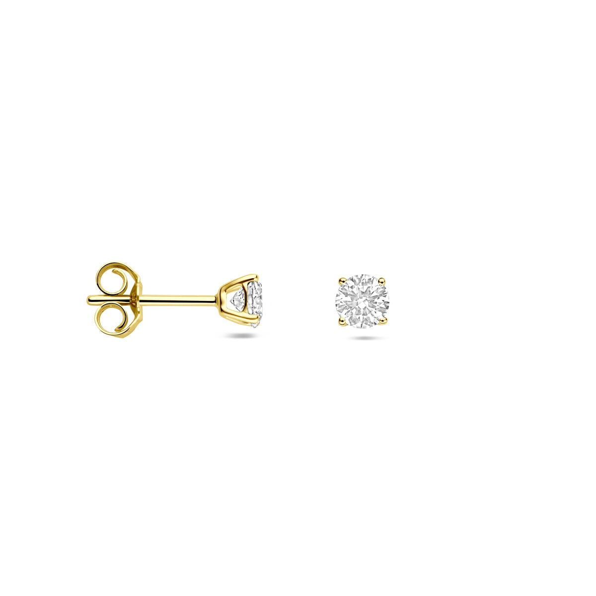 puces d'oreilles en or jaune 14k avec diamant de 0,50 ct cultivé en laboratoire