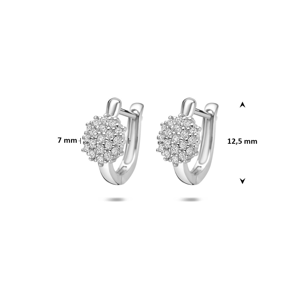 Créoles en argent rhodié avec zircone