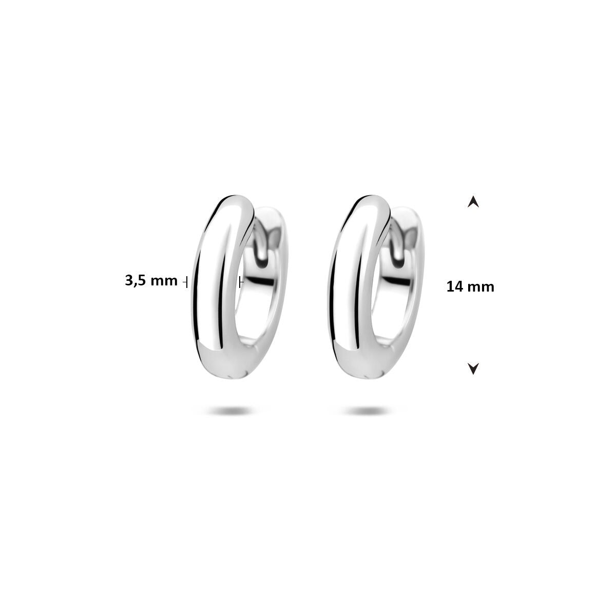 Boucles d'oreilles créoles en argent rhodiées – boucles d'oreilles pour femme intemporelles avec finition raffinée
