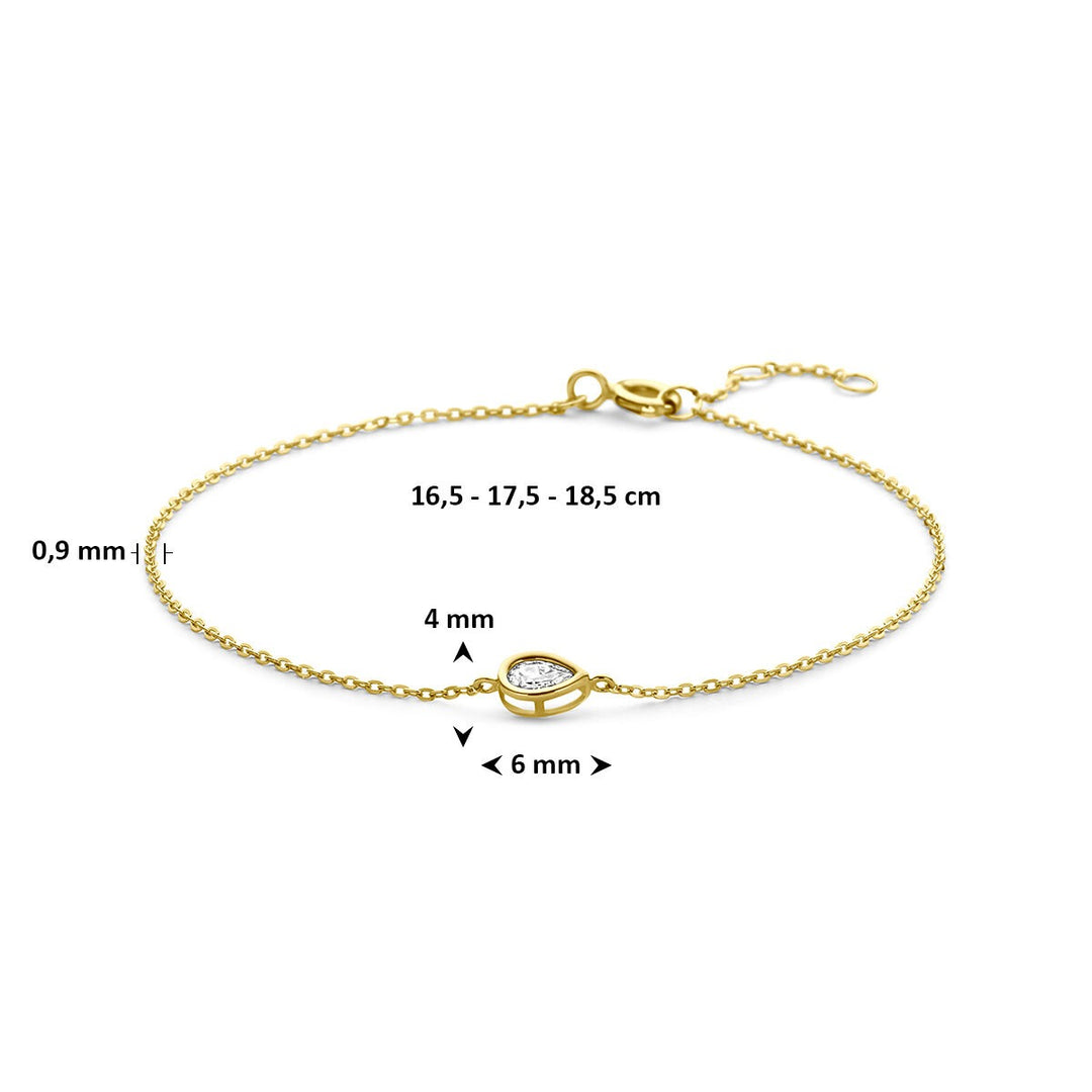 9k Geelgouden armband met zirkonia