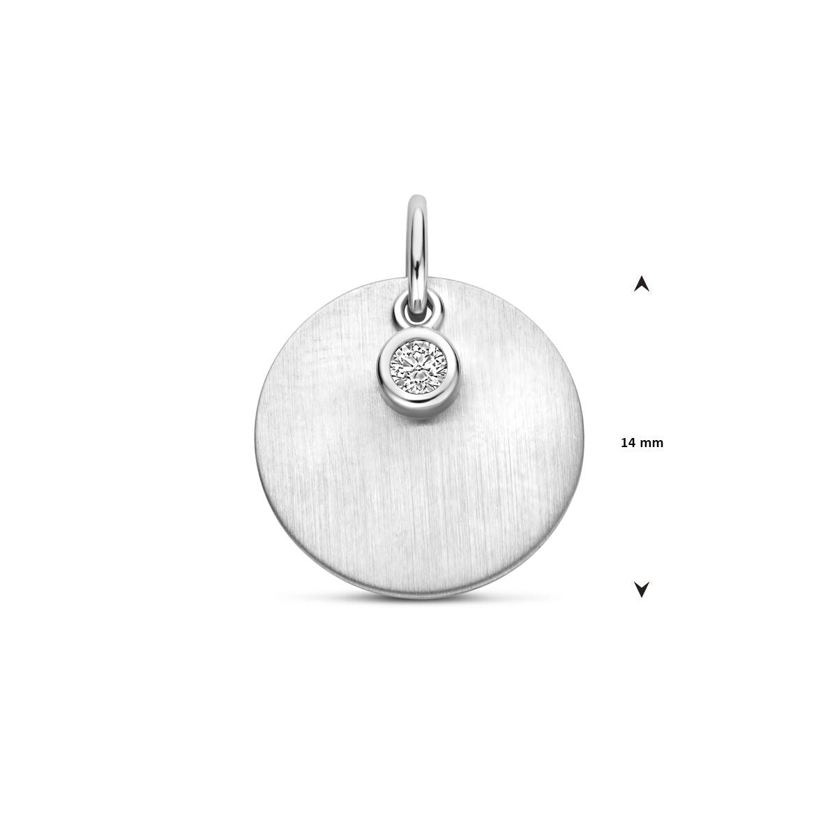 Pendentif en argent à graver avec zircone – argent rhodié 925