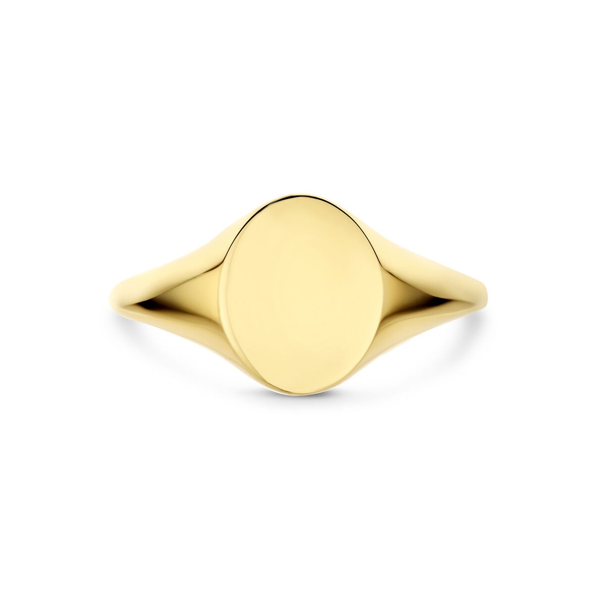 Bague gravée 9k or jaune ovale – Chevalière pour femme sans pierre