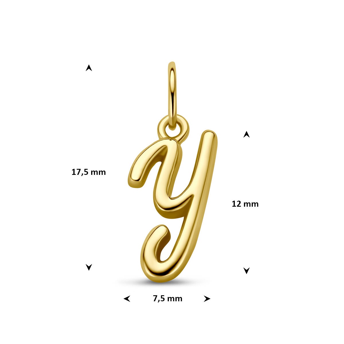 pendentif lettre 3 microns argent plaqué or (jaune)