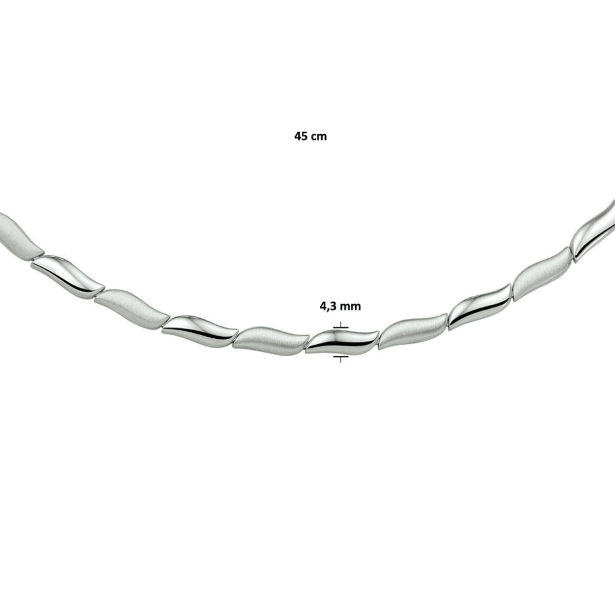 Collier en argent pour femme avec finition poli/mat.