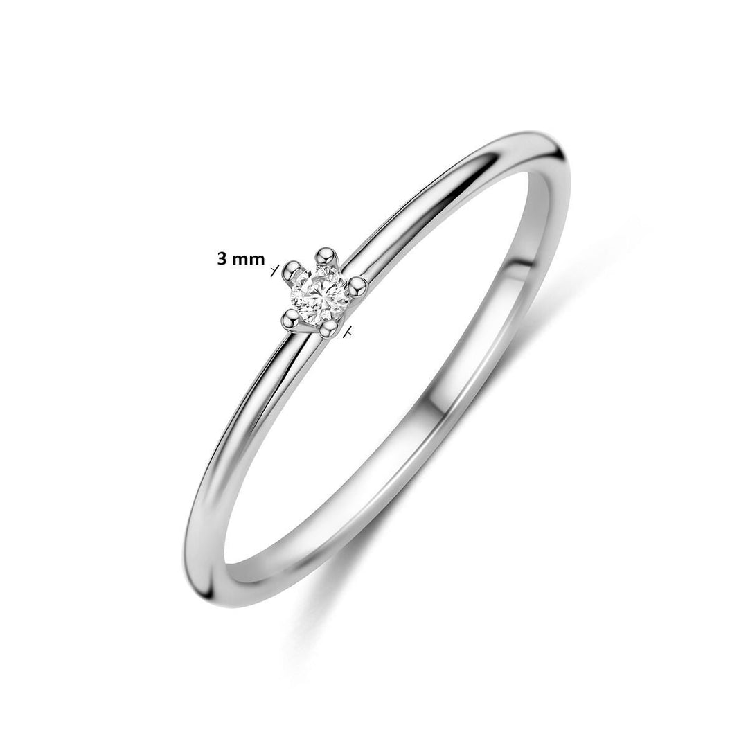 Gerhodineerd 925 zilveren ring met zirkonia