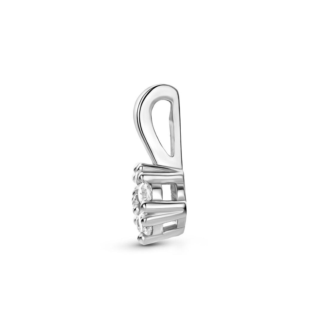 Gerhodineerde 925 zilveren hanger met zirkonia