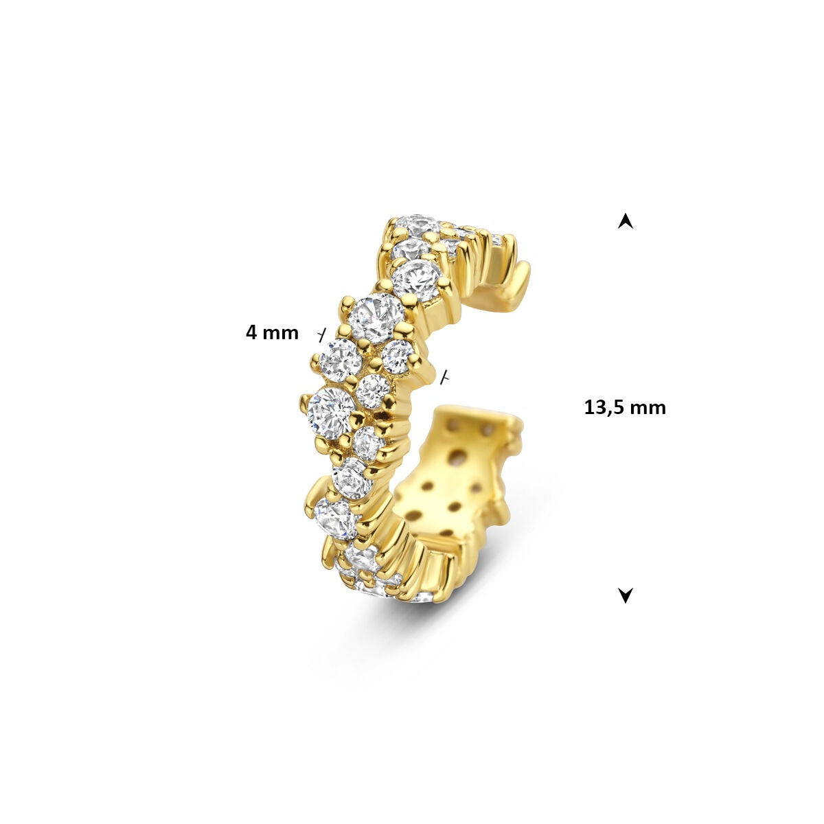 Ear cuff en argent plaqué or avec zircone – détail éclatant sans piercing