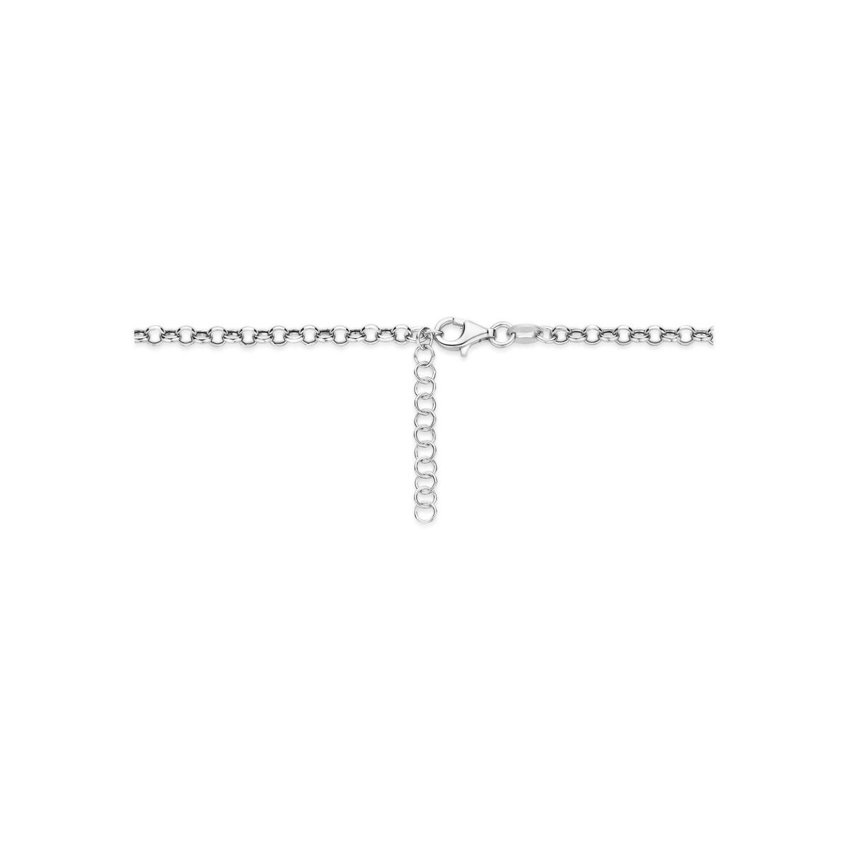 Collier Y en argent 925 rhodié avec cœur