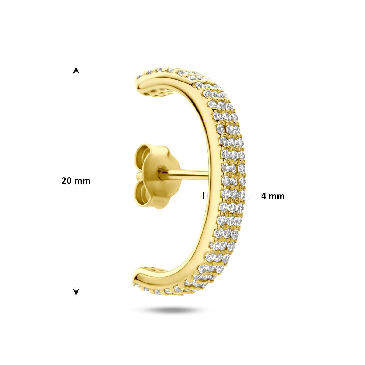 Boucle d'oreille plaqué or 925 argent avec zircone