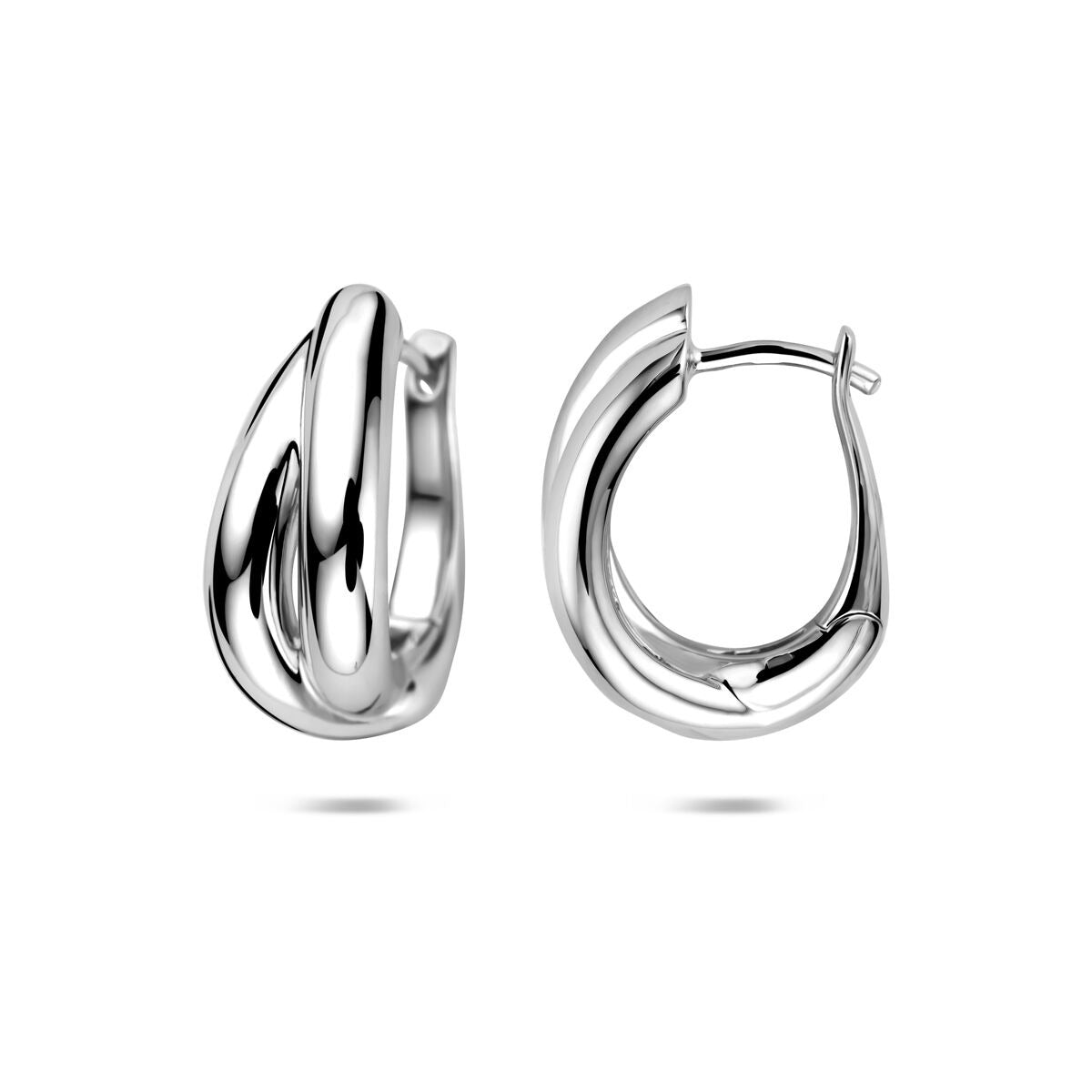 Créoles rhodiées en argent pour femme