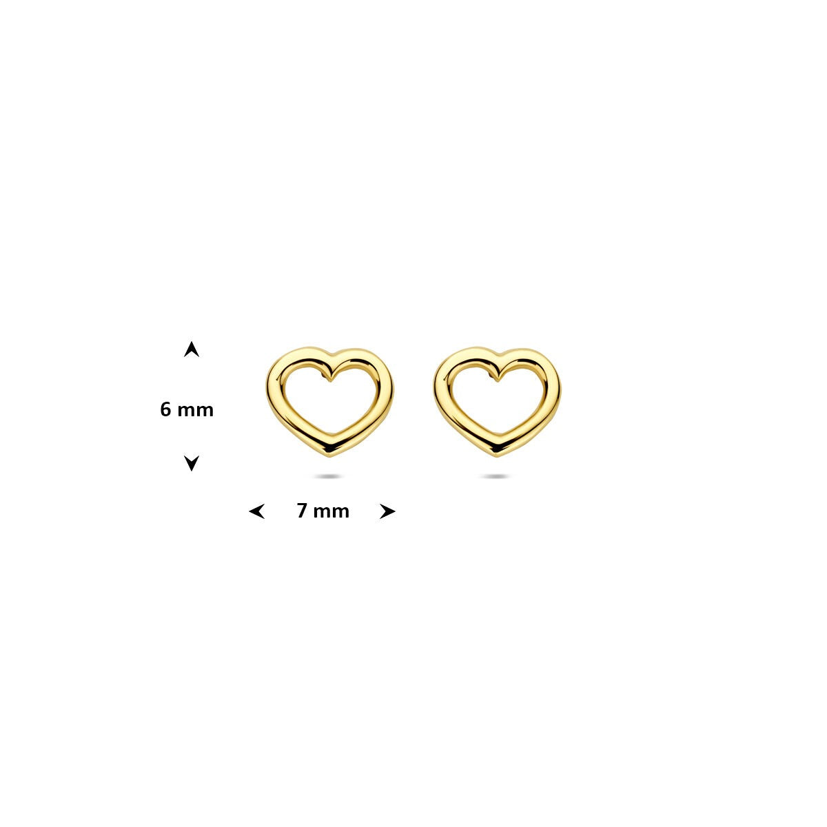 Puces d'oreilles en or avec cœur ouvert – 14k