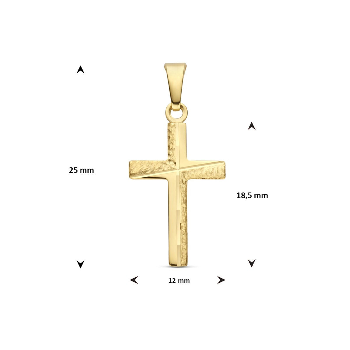 Pendentif Croix en Or Jaune 9k