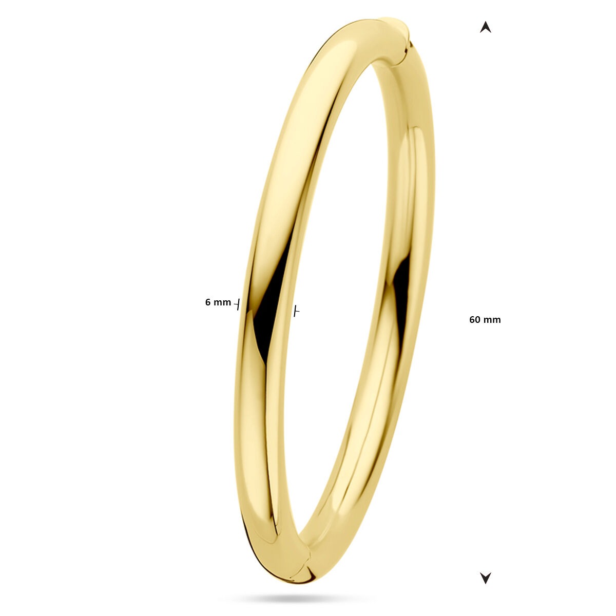 bangle en or jaune 14k avec charnière – 6 mm de large