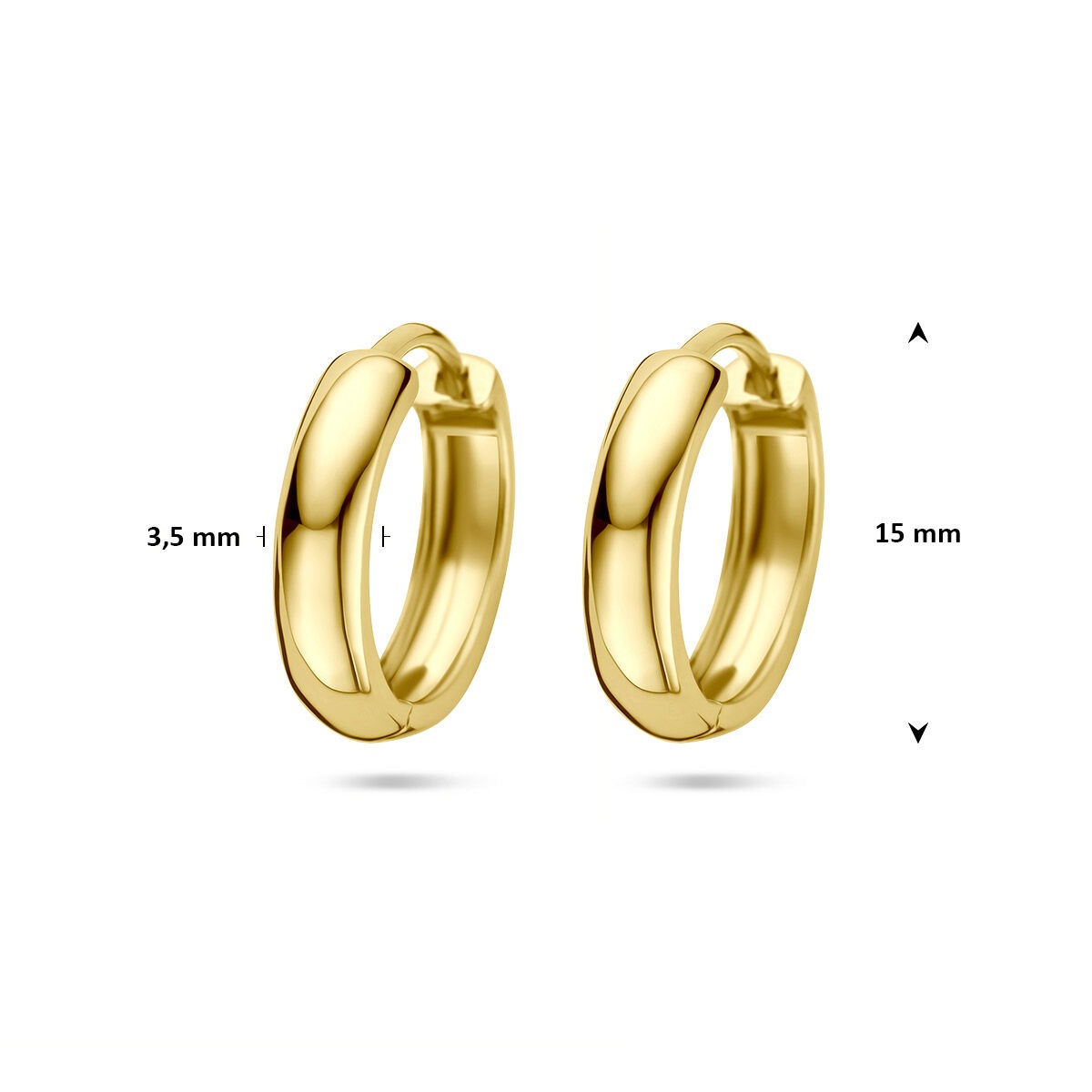 créoles en or jaune 9k 3,5 mm