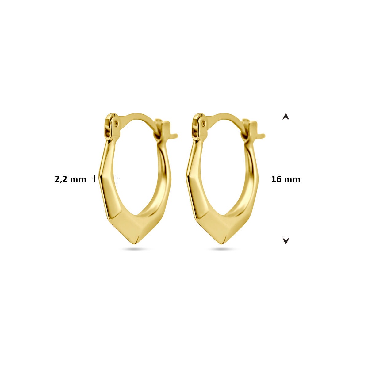 créoles en or jaune 14k lapide
