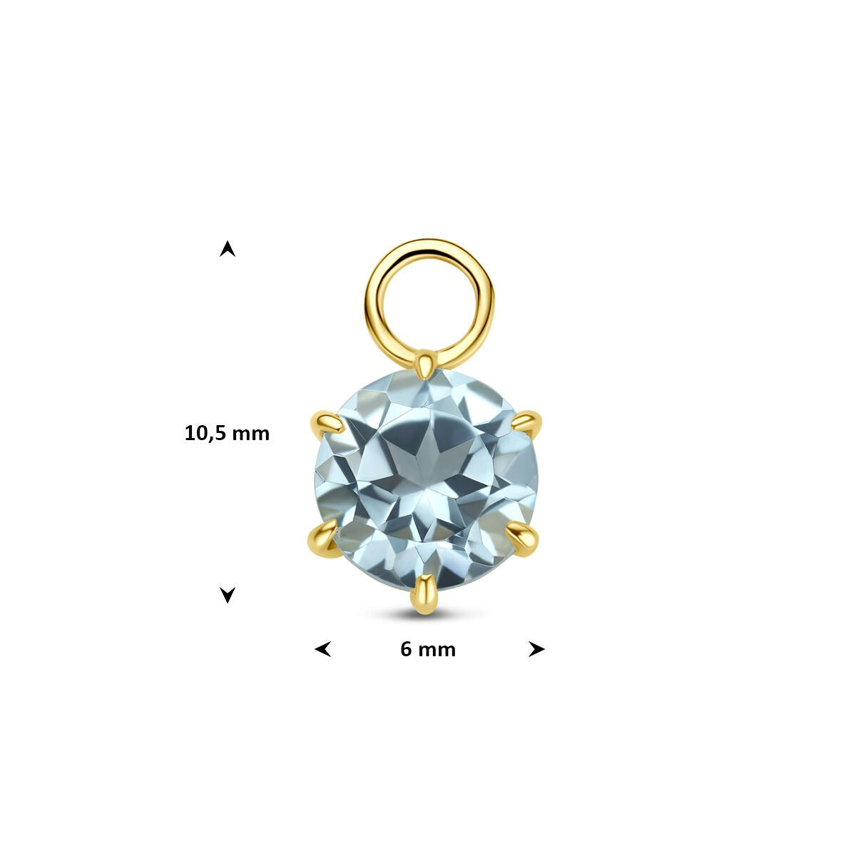 pendentif en or jaune 14k avec topaze bleue