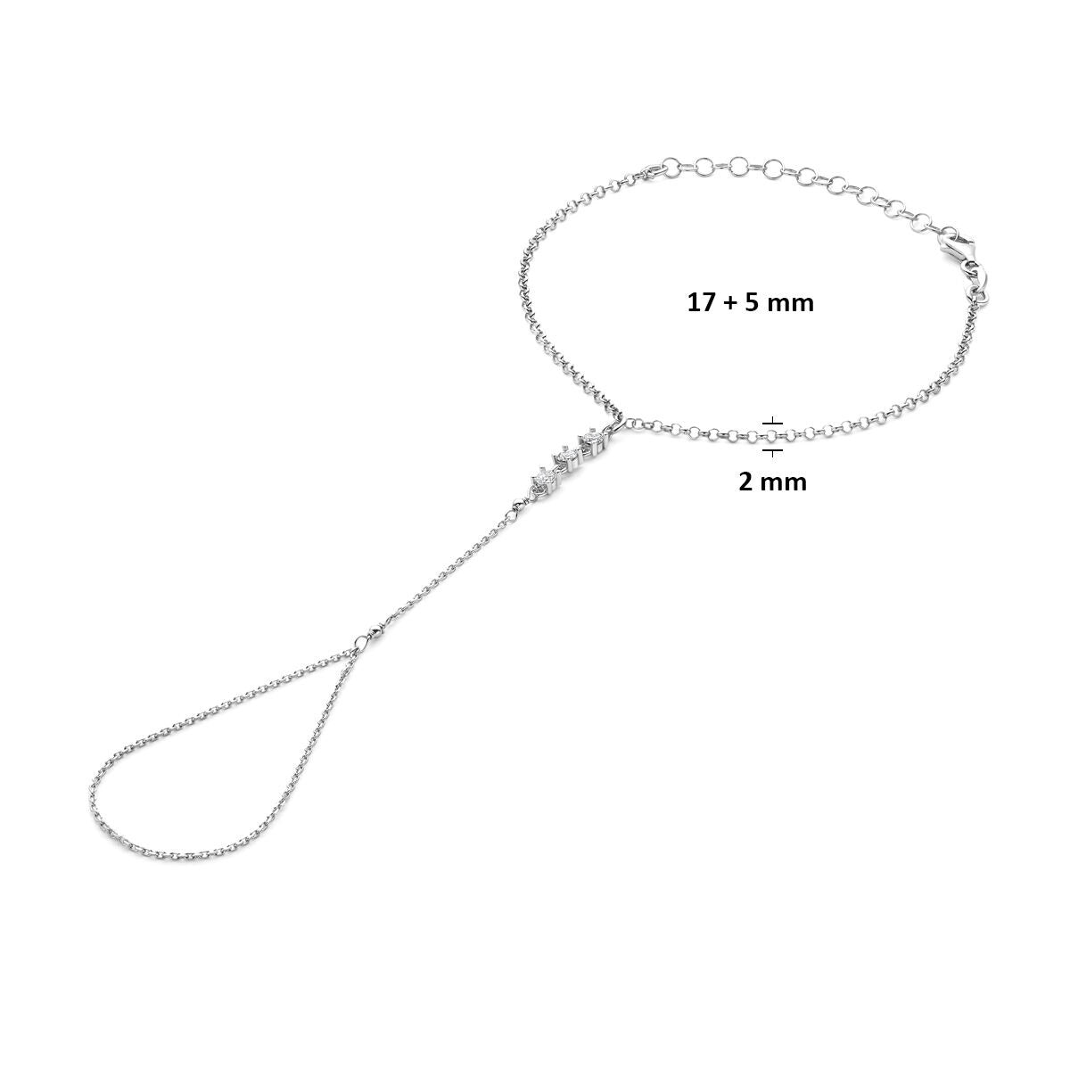 Bracelet en argent avec zircone – rhodié argent 925