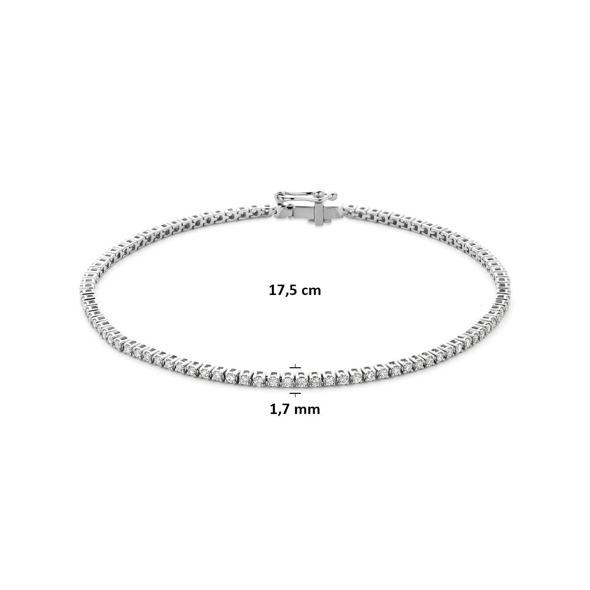 Bracelet en or blanc 14k avec diamant cultivé en laboratoire