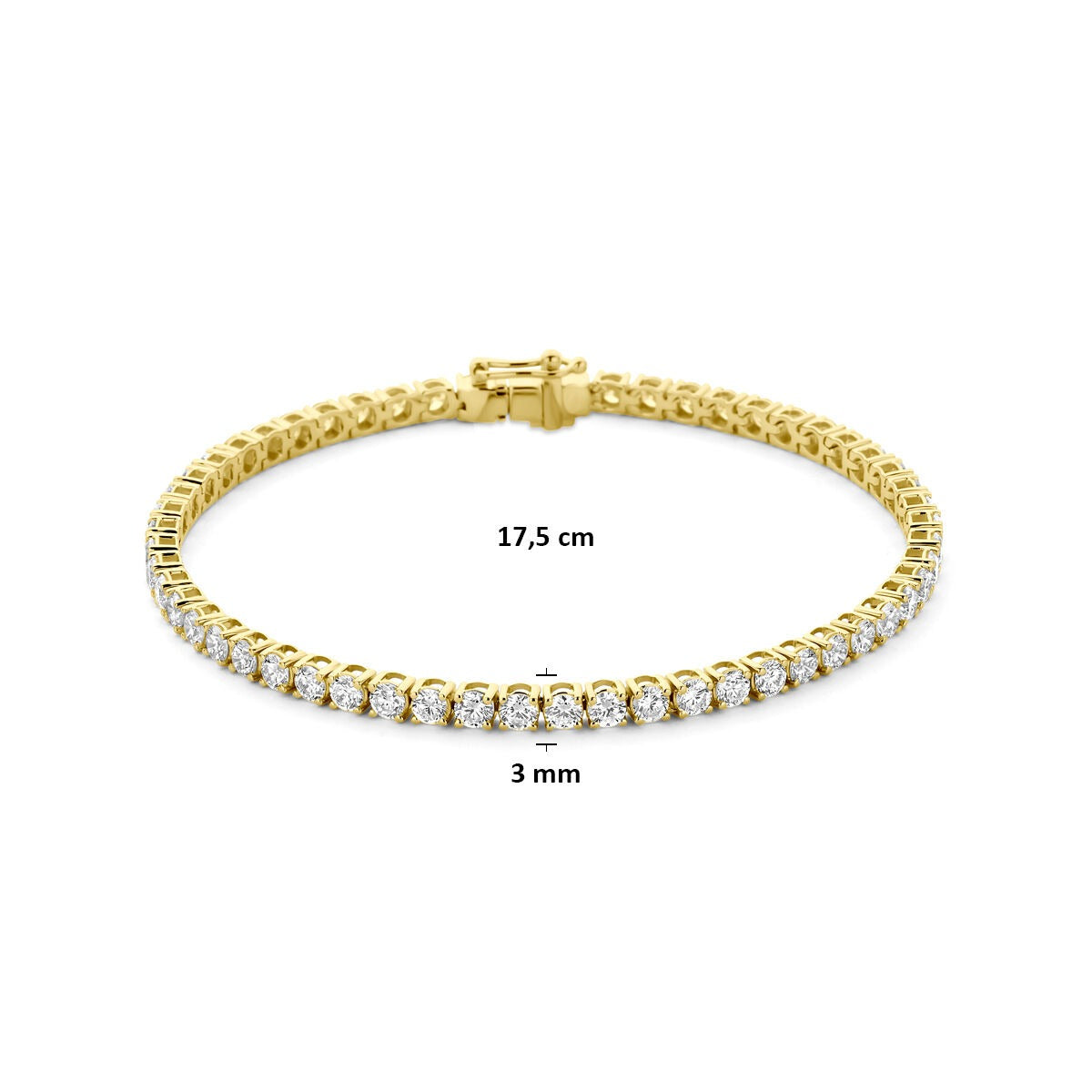 Bracelet en or 14k avec diamant cultivé en laboratoire
