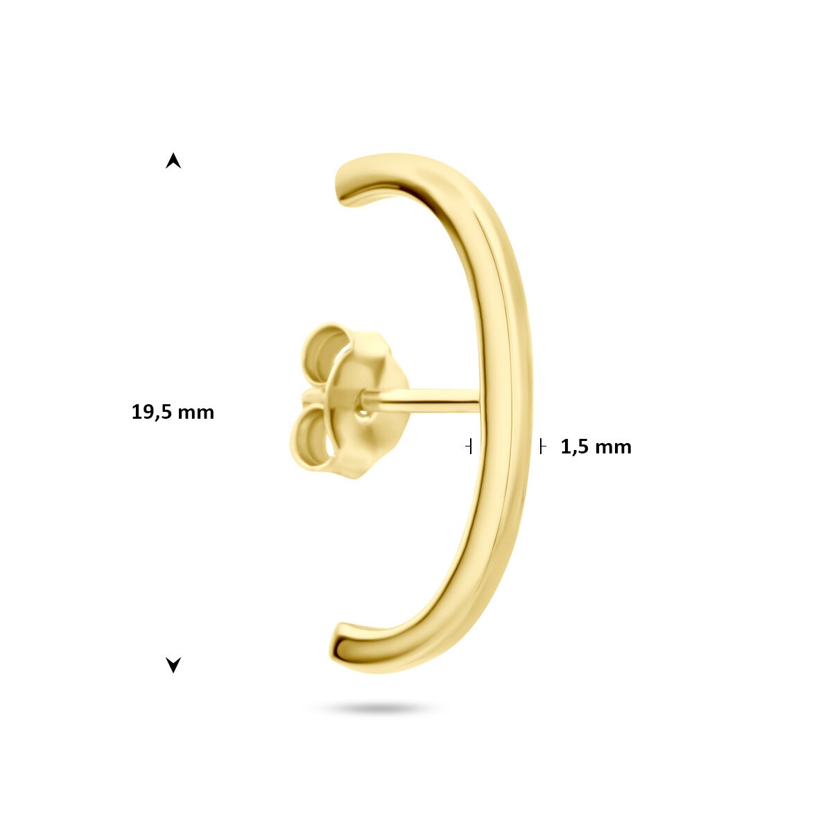 Boucle d'oreille suspendue en argent 925 plaqué or