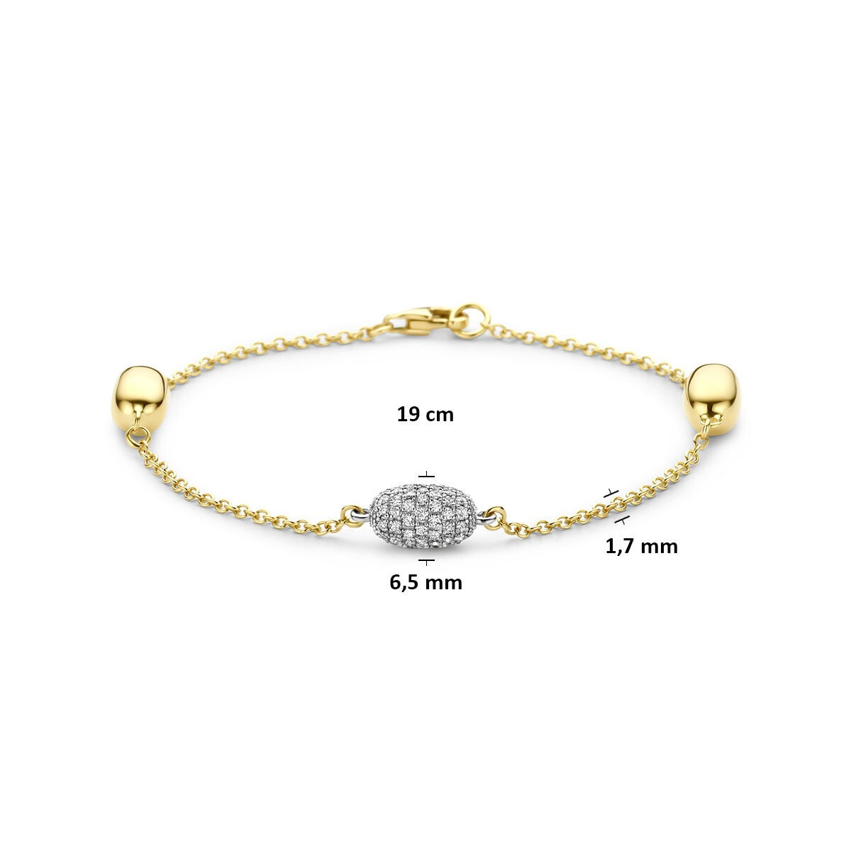 bracelet en or jaune et blanc 14k avec diamant