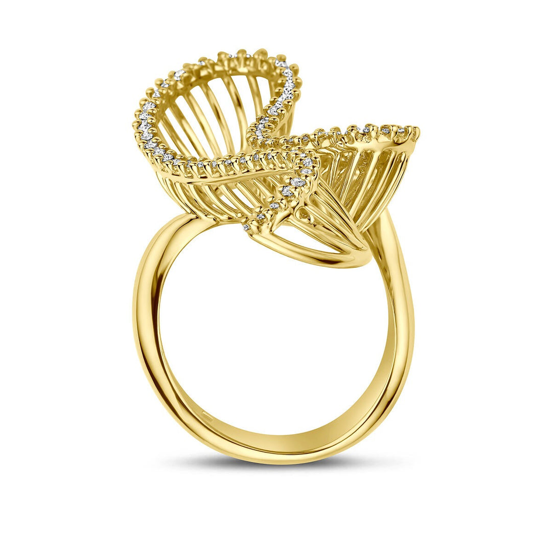 14k Geelgouden ring met diamant