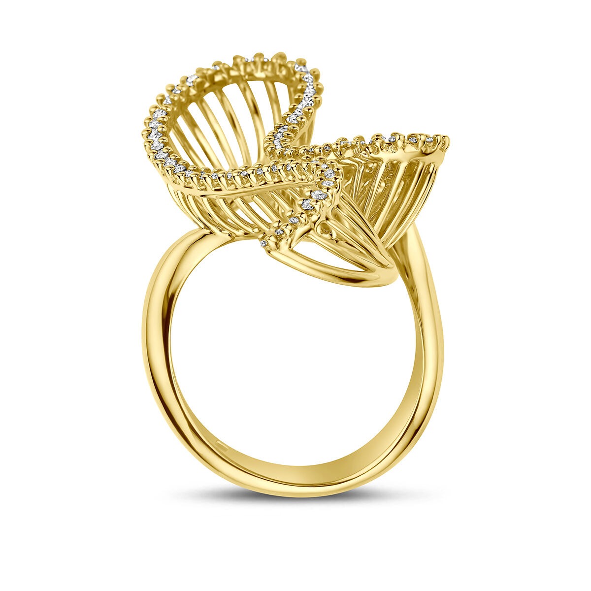 14k Geelgouden ring met diamant