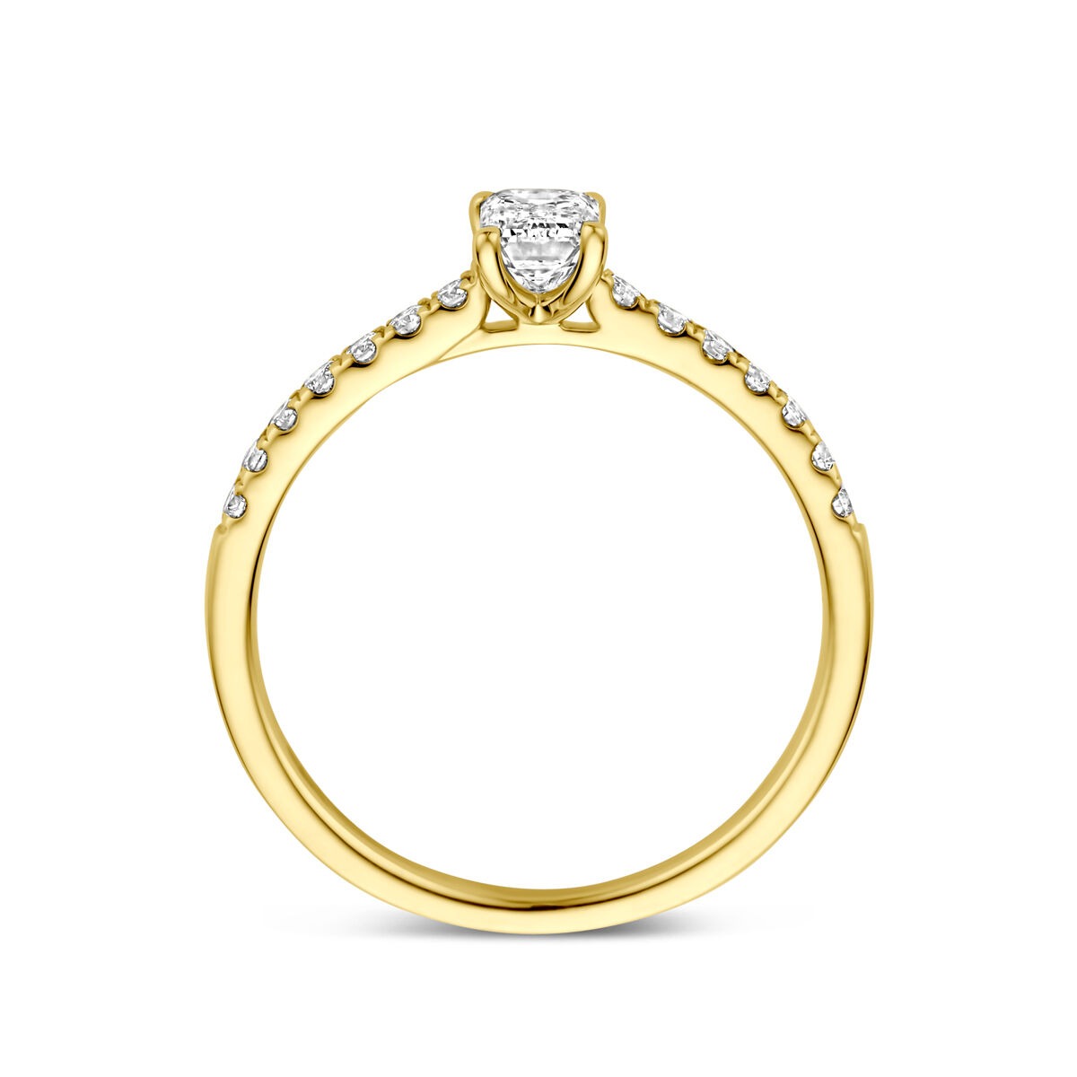 Bague en or 14k avec diamant cultivé en laboratoire – taille émeraude