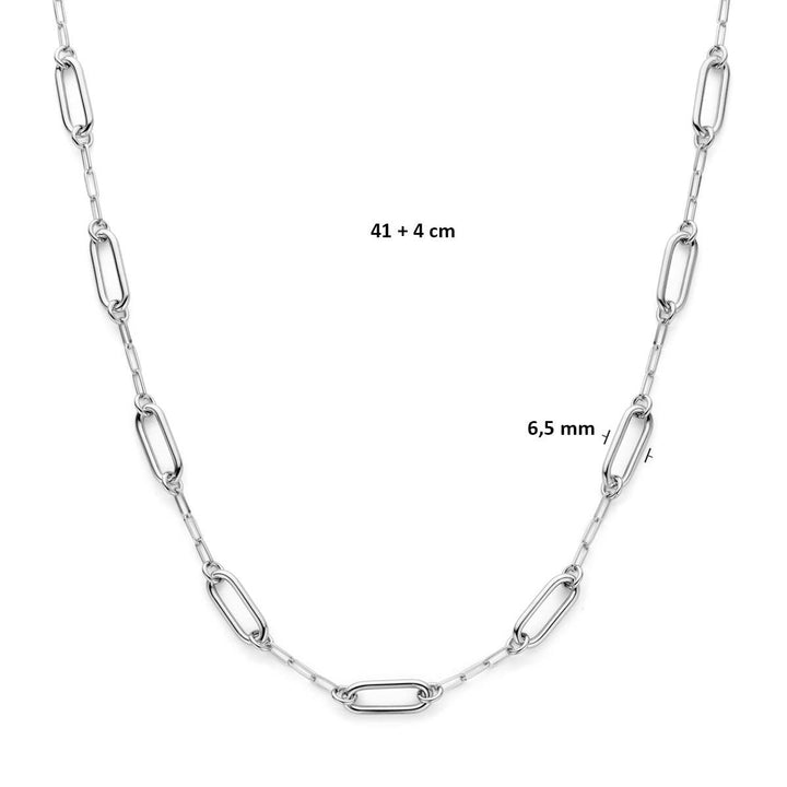 Gerhodineerd zilveren dames collier
