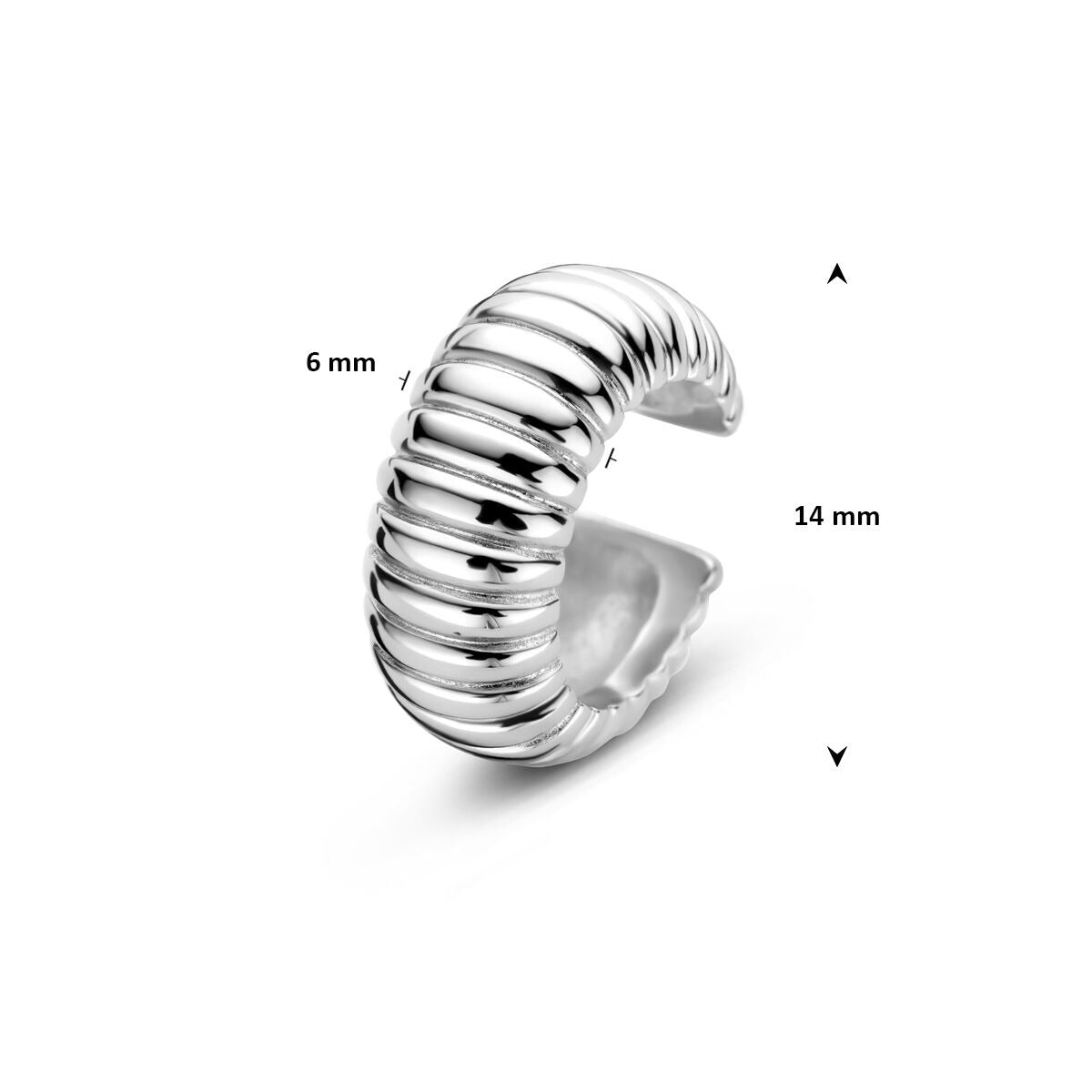 Ear cuff rhodié argent pour femme