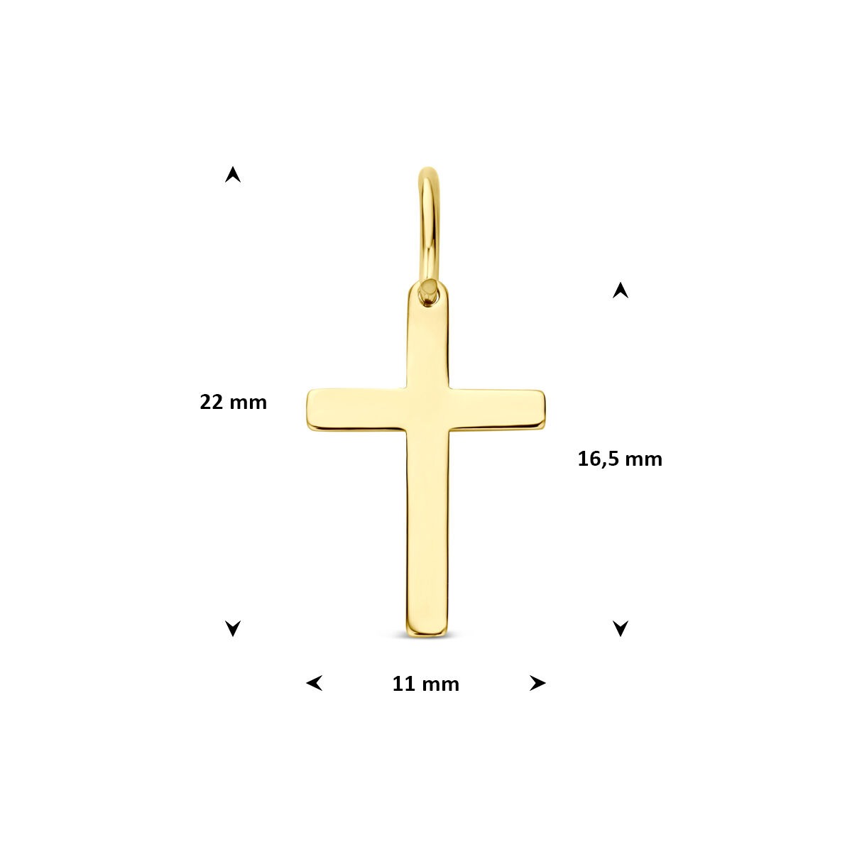 pendentif croix en or jaune 9k
