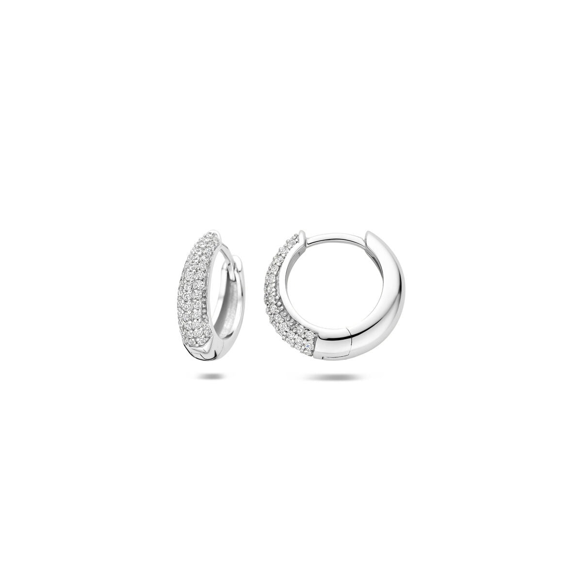 Créoles en argent 925 rhodiées avec zircone