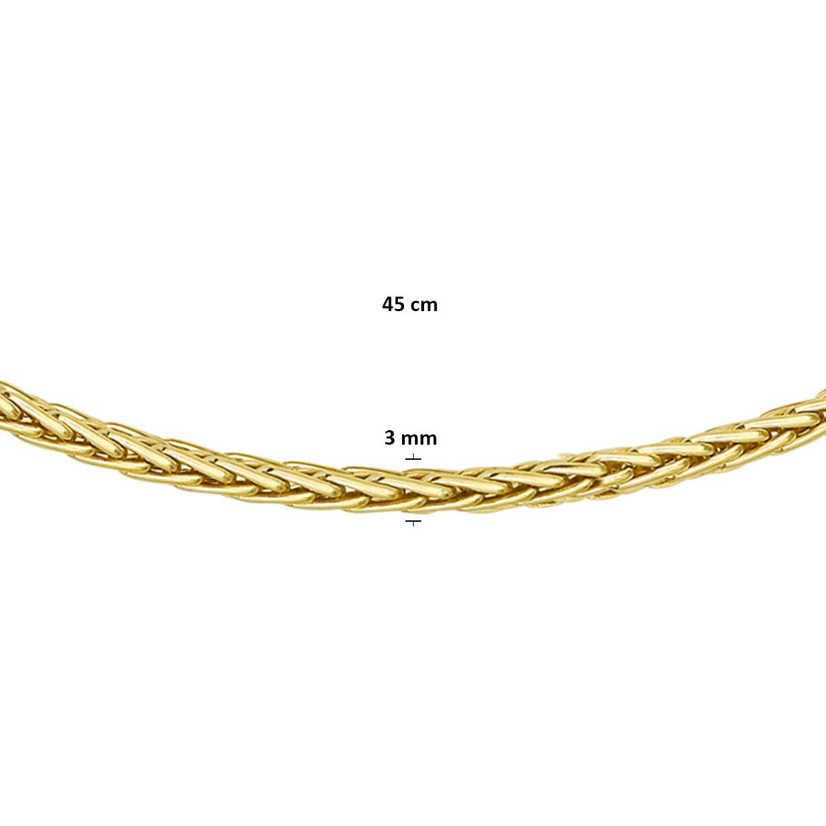 collier en or jaune 9k avec noyau en argent