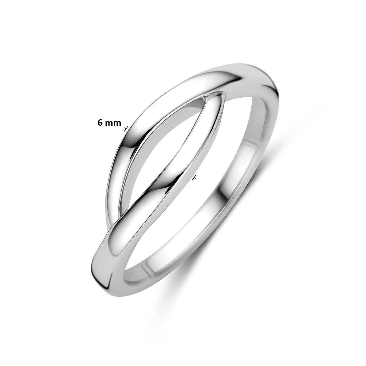 Bague pour femme en argent rhodié – 6 mm de large