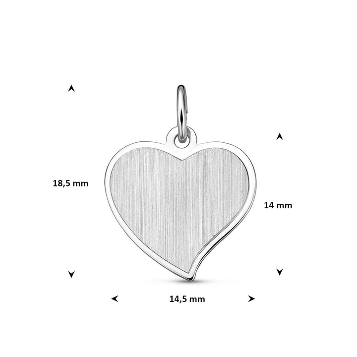 Gerhodineerde 925 zilveren hart graveerhanger