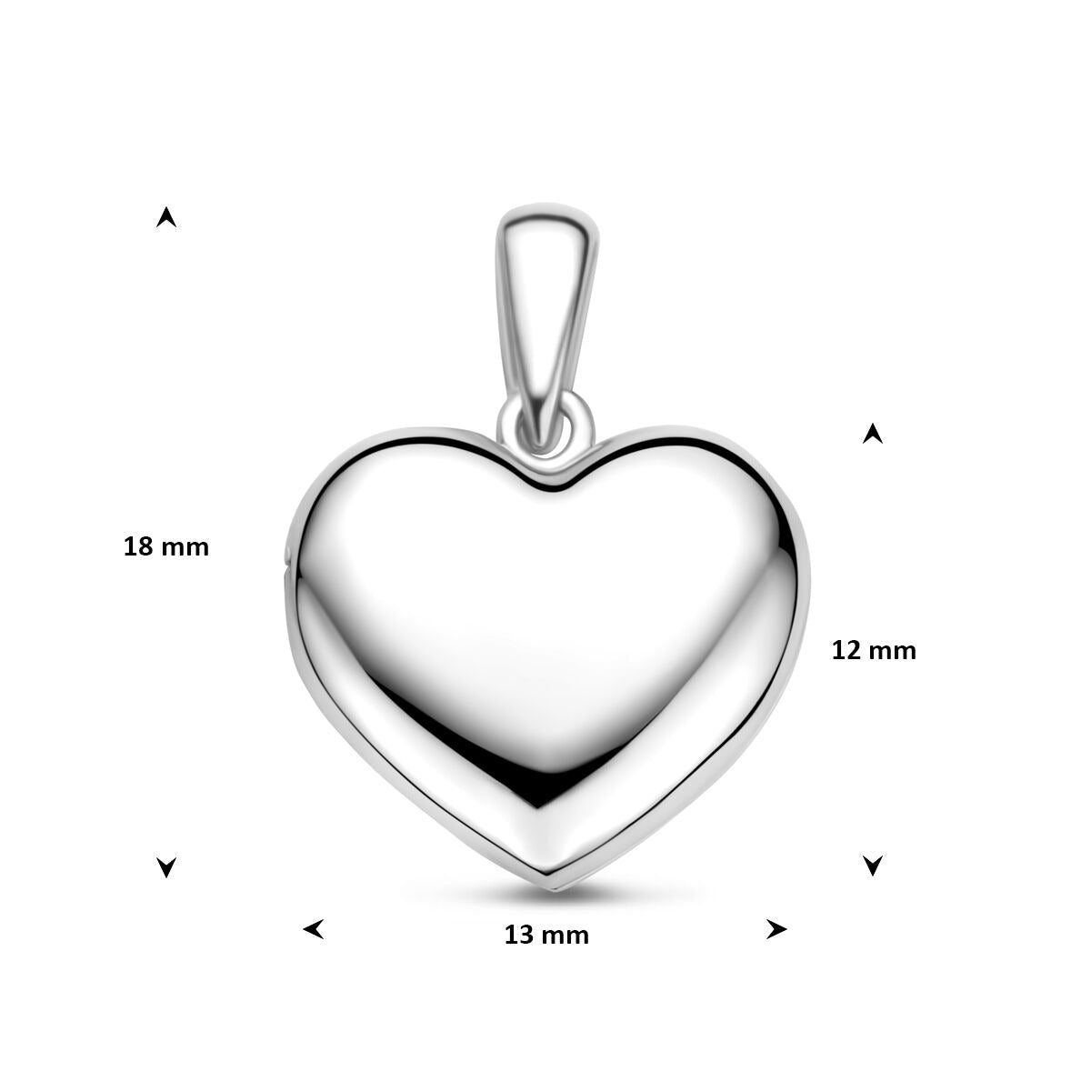 Médaille en forme de cœur en argent 925 rhodié