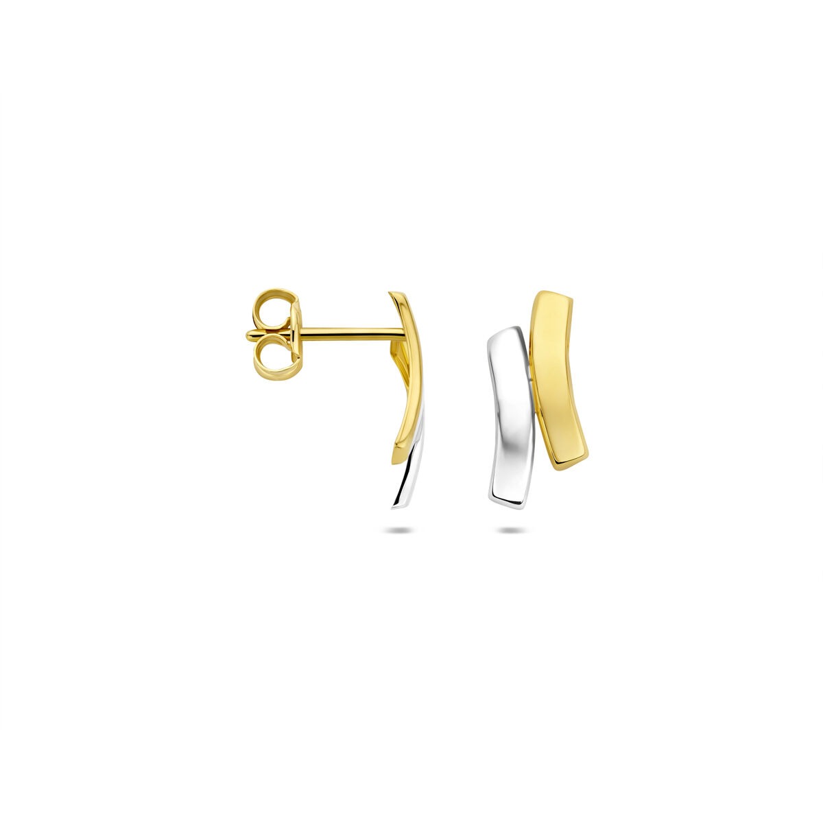 puces d'oreilles en or bicolore 9k