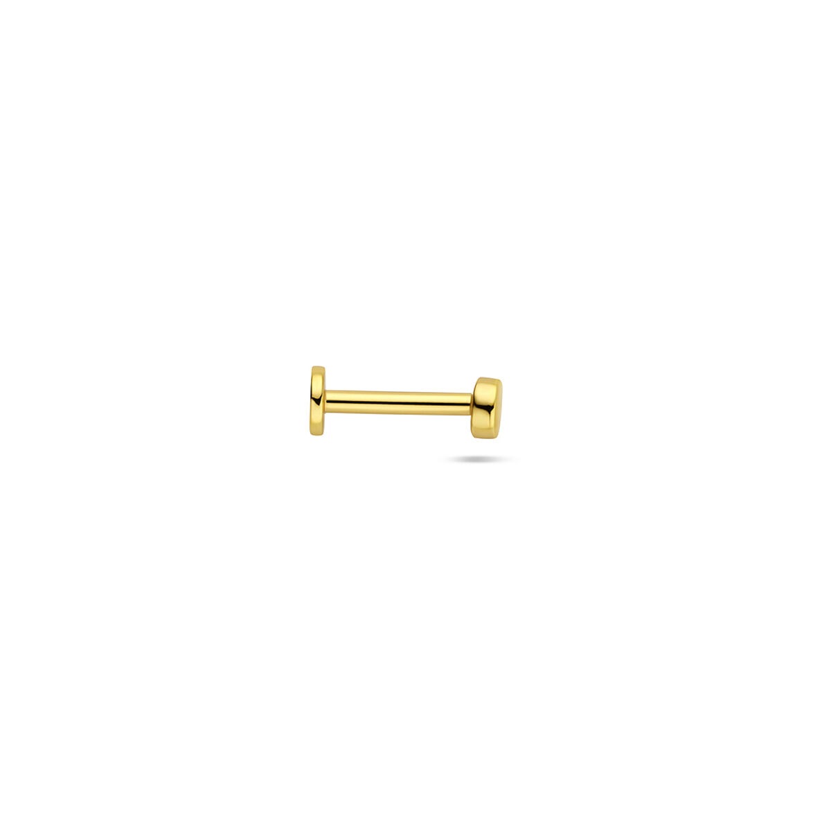 Piercing en forme ronde en argent plaqué or à dos plat