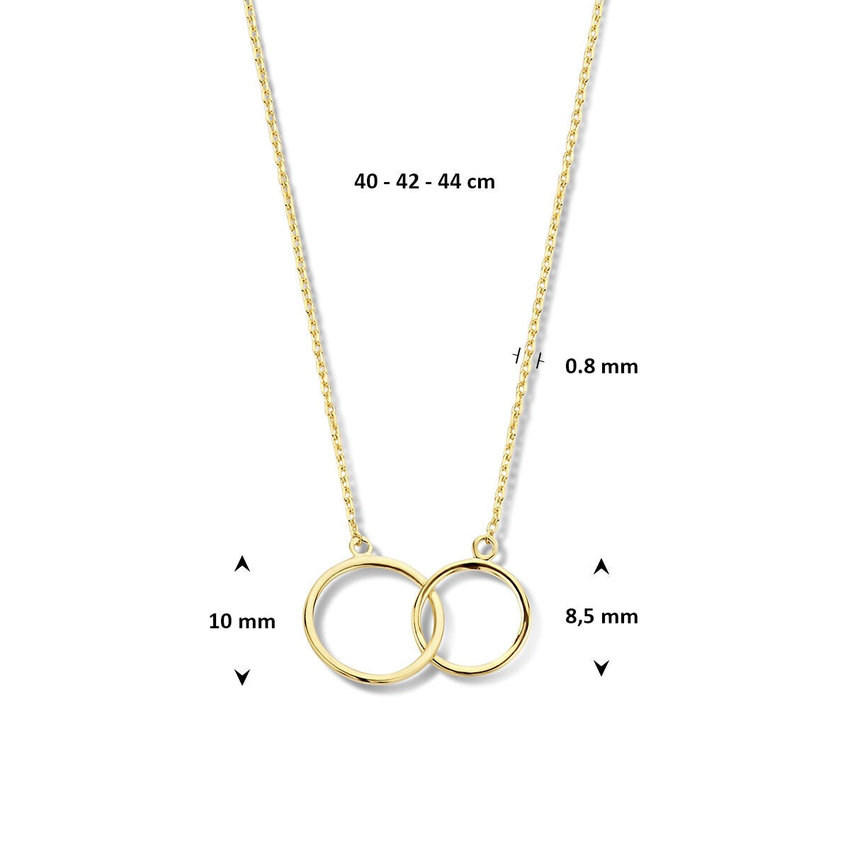 collier 9K 40 - 42 - 44 cm couleur or jaune