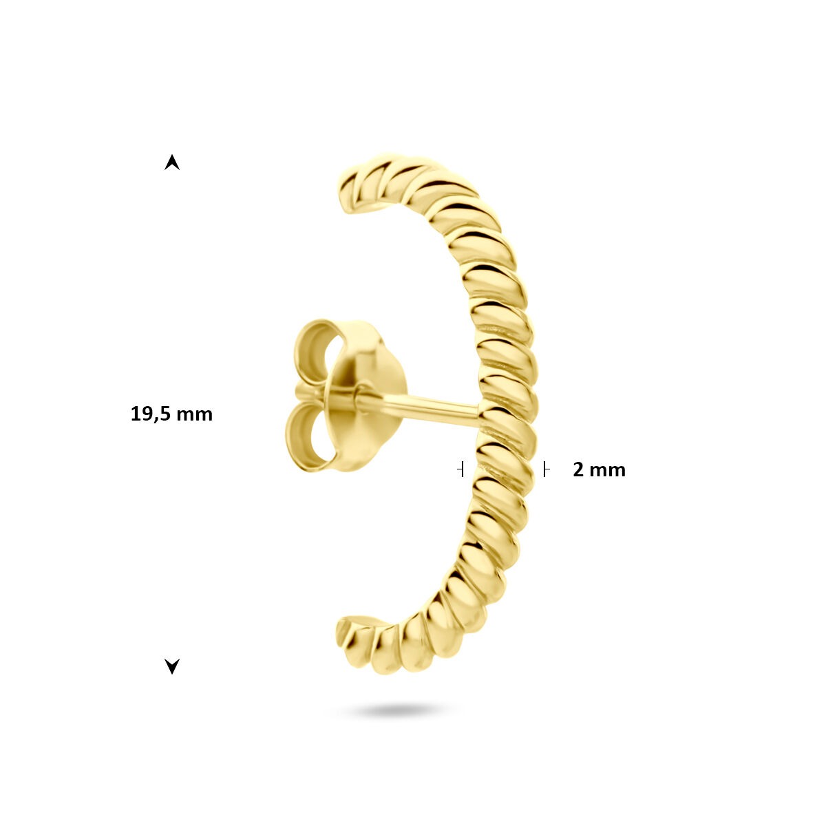 Boucle d'oreille suspendue en argent 925 plaqué or