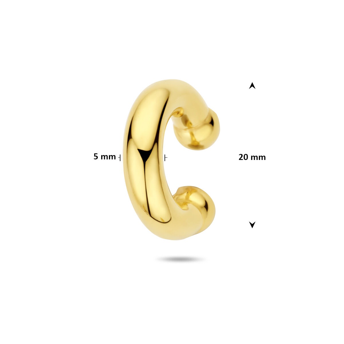Ear cuff plaqué or en argent 925 20 x 5 mm