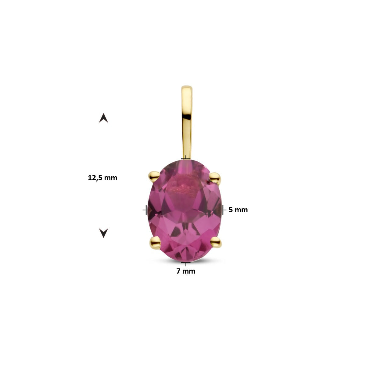 pendentif en or jaune 14k avec tourmaline rose – pierre de naissance