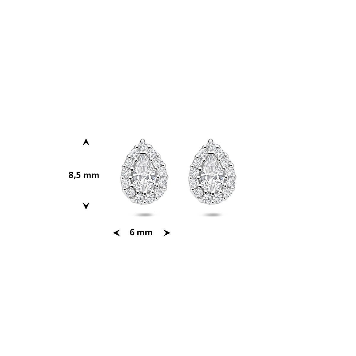 Puces d'oreilles en argent avec zircone – rhodié argent 925
