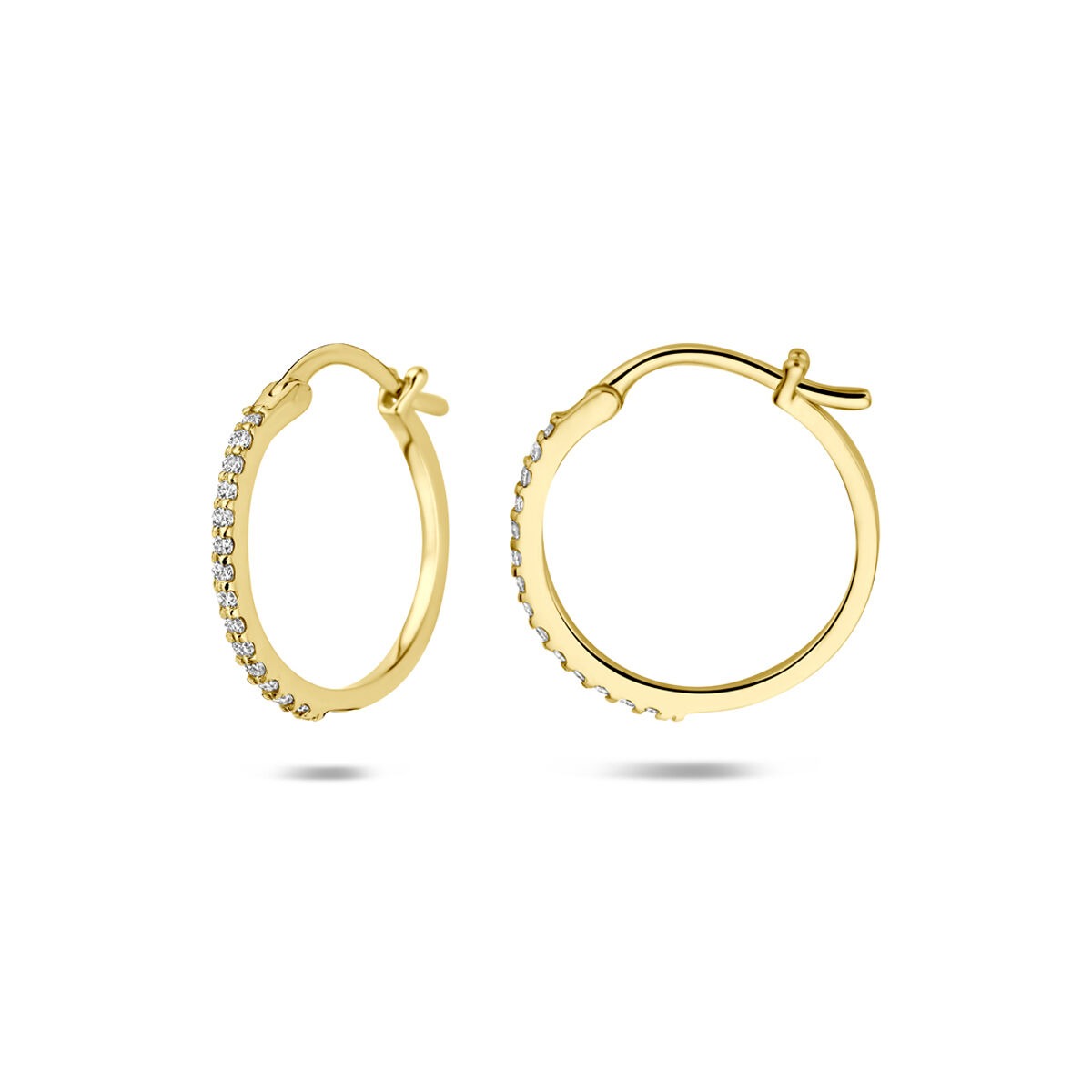 Créoles en or jaune 14k avec diamant cultivé en laboratoire 0,15 ct