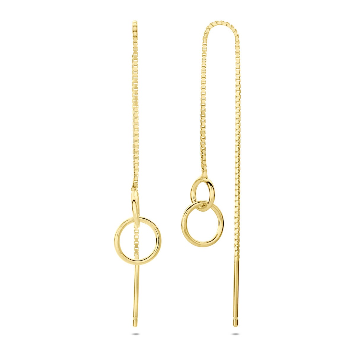 Boucles d'oreilles en argent plaqué or à enfiler